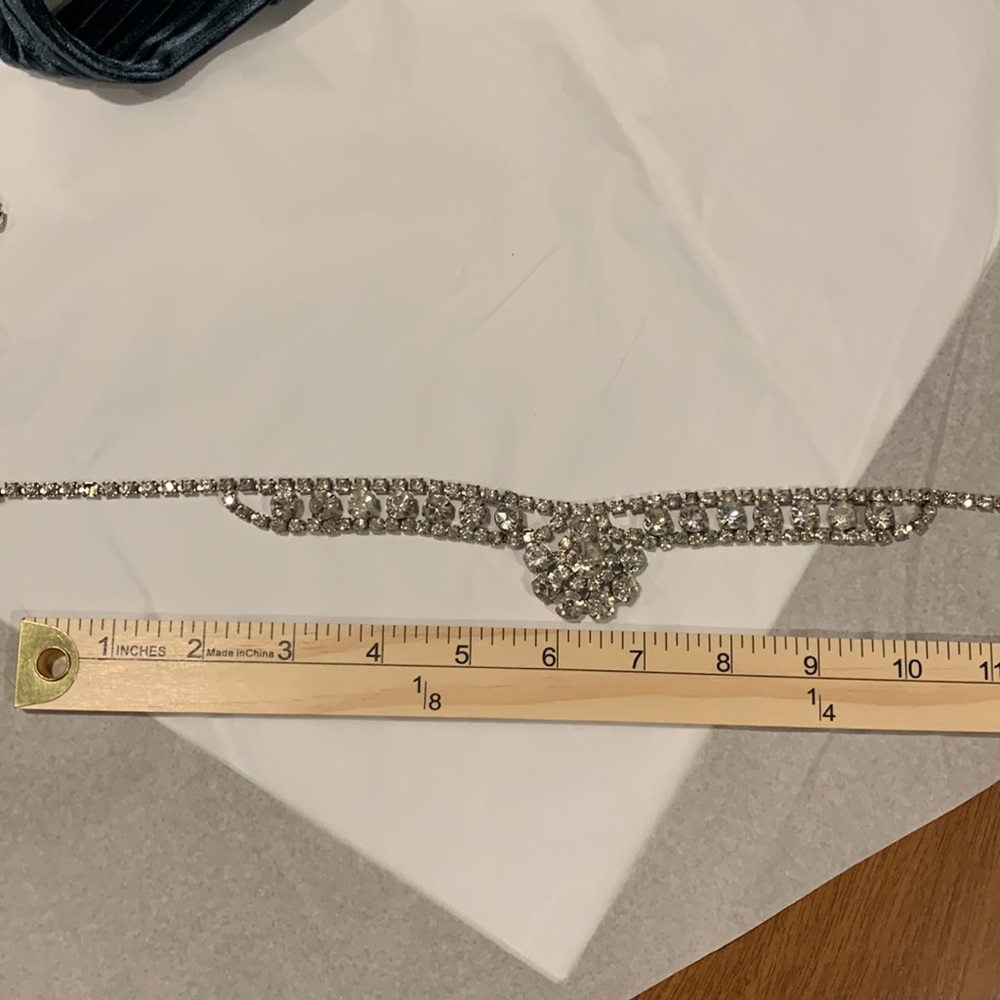 Vintage rhinestone necklace. 16 inches exactly - Picture 3 of 6